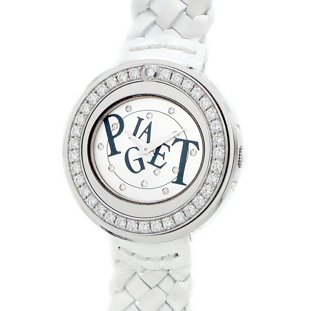 電池交換済 PIAGET ピアジェ ポセション ダイヤベゼル P10402 ダイヤモンド シルバー K18WG ホワイトゴールド 純正SS尾錠 レディース クォーツ【6ヶ月保証】【腕時計】【中古】