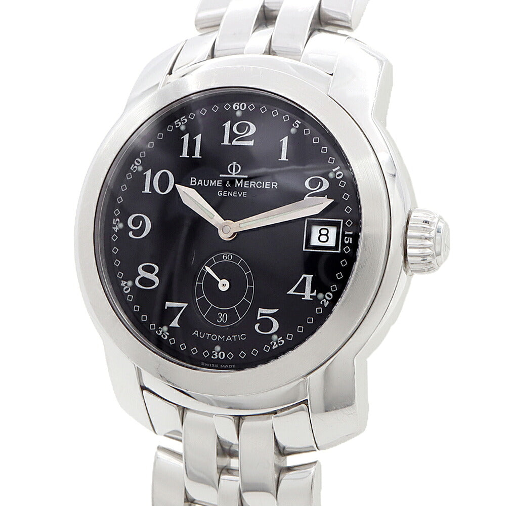 BAUME&MERCIER ボーム&メルシェ ケープランド MV045221 デイト 100m防水 黒 ブラック SS ステンレス メンズ 自動巻き【6ヶ月保証】【腕時計】【中古】
