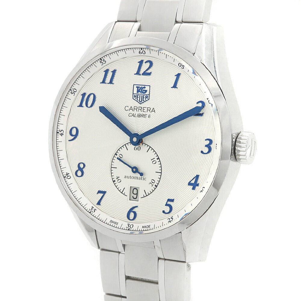 TAG Heuer タグホイヤー カレラ ヘリテージ キャリバー6 WAS2111 デイト 裏スケ 100m防水 シルバー SS ステンレス メンズ 自動巻き【6ヶ月保証】【腕時計】【中古】
