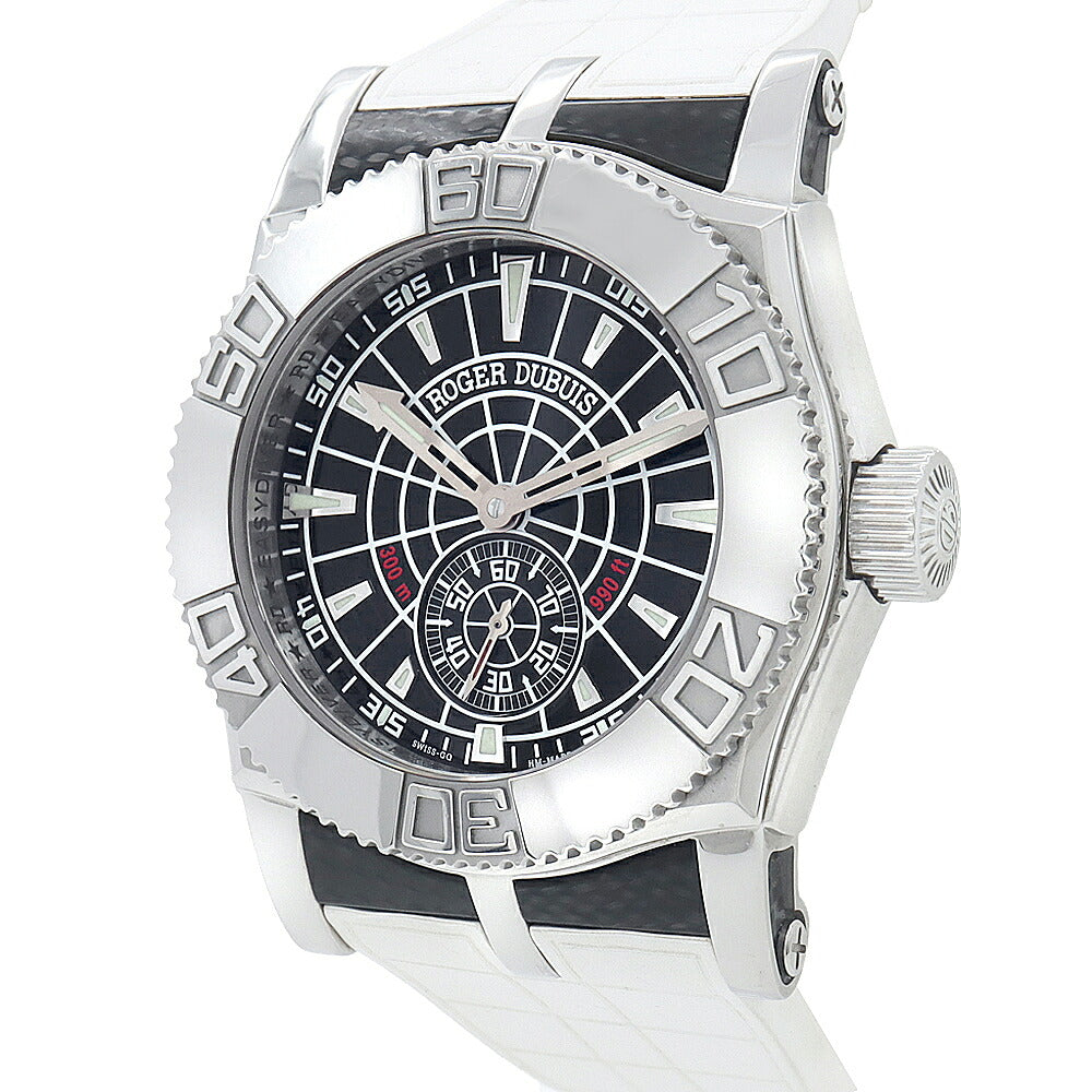 ROGER DUBUIS ロジェ デュブイ イージーダイバー 世界888本限定 SE46 14 9 300m防水 スモールセコンド 裏スケ 黒 ブラック SS ステンレス 純正ベルト 純正尾錠 メンズ 自動巻き【6ヶ月保証】【腕時計】【中古】