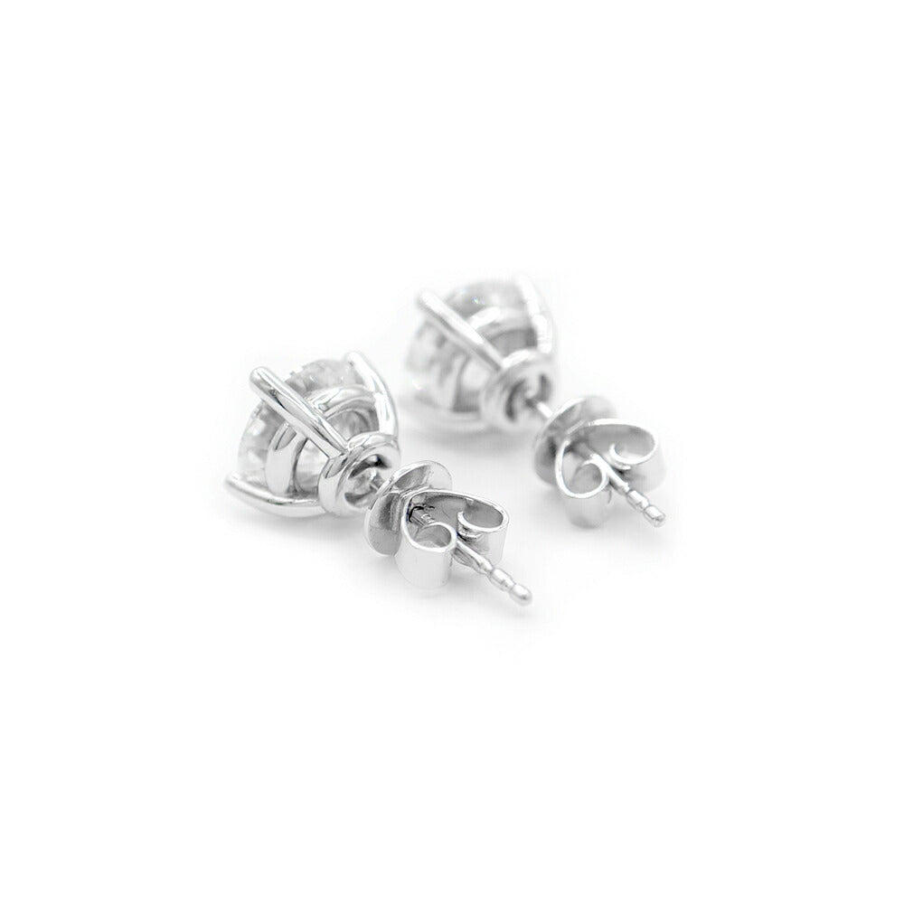 【IGI鑑定書付】ラボグロウン ダイヤモンド ソリティア ピアス 1.60ct 1.60ct D VVS ラウンドブリリアンカット Au750 K18WG ホワイトゴールド 金無垢 一粒 スタッド ラボグロウンダイヤ ラボダイヤ【ジュエリー】【新品】