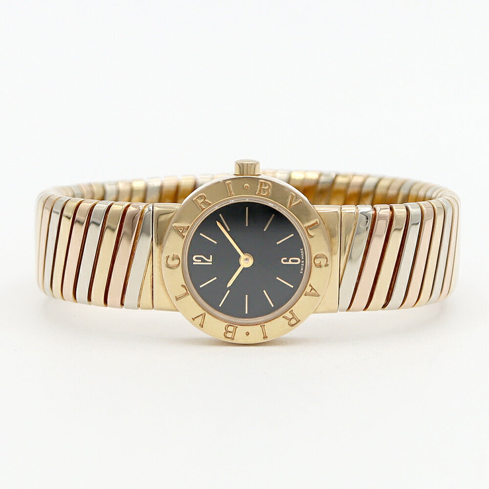 電池交換済 BVLGARI ブルガリ ブルガリブルガリ トゥボガス BB232T 黒 ブラック 3カラー K18YG イエローゴールド K18PG ピンクゴールド K18WG ホワイトゴールド 金無垢 レディース クォーツ バングル 【6ヶ月保証】【腕時計】【中古】