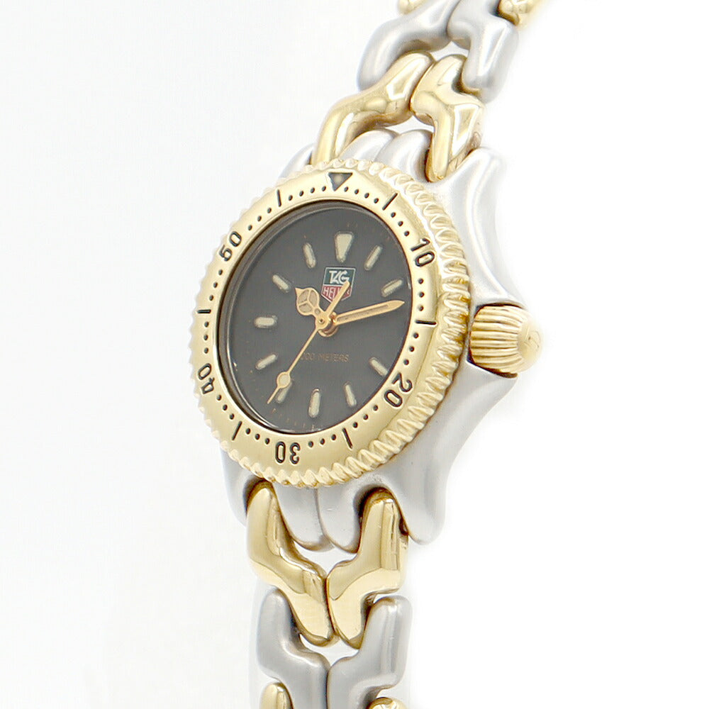 電池交換済 TAG Heuer タグホイヤー S/el セルシリーズ S95.208M デイト 200m防水 グレー SS ステンレス YGP イエローゴールド コンビ レディース クォーツ【6ヶ月保証】【腕時計】【中古】