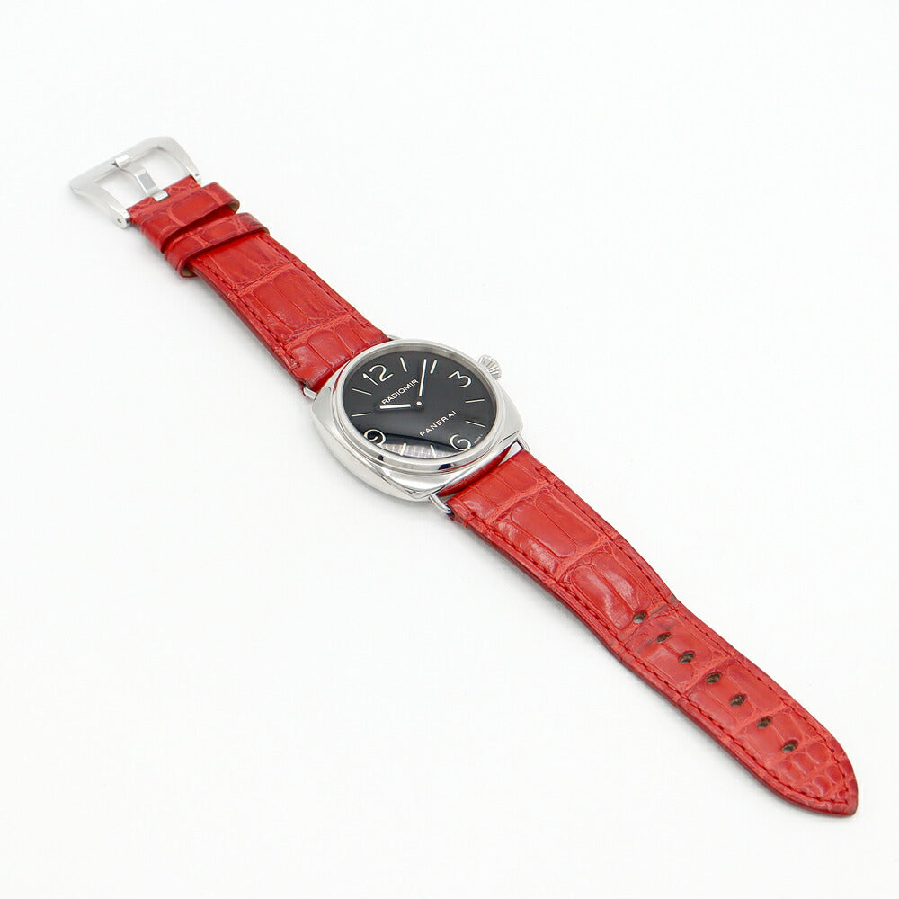 内部点検済 PANERAI パネライ ラジオミール ベース PAM00210 OP6623 44mm 黒 ブラック SS ステンレス 純正ベルト 純正尾錠 メンズ 手巻き【6ヶ月保証】【腕時計】【中古】