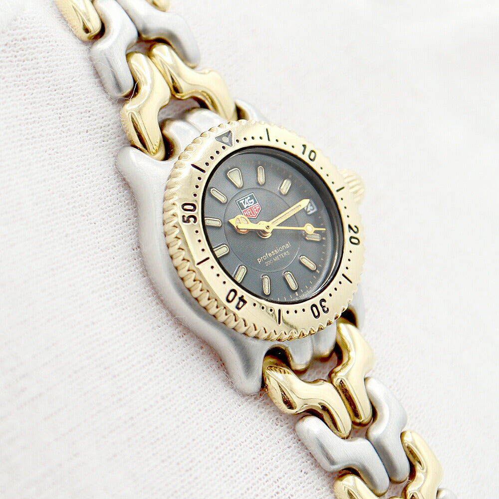 電池交換済 TAG Heuer タグホイヤー S/el セルシリーズ WG1420-0 デイト グレー SS ステンレス YGP イエローゴールド コンビ レディース クォーツ【6ヶ月保証】【腕時計】【中古】