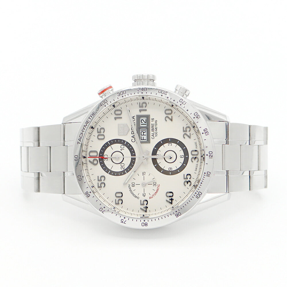 TAG Heuer タグホイヤー カレラ キャリバー16 クロノグラフ CV2A11 BA0796 デイデイト シルバー SS ステンレス メンズ 自動巻き【6ヶ月保証】【腕時計】【中古】