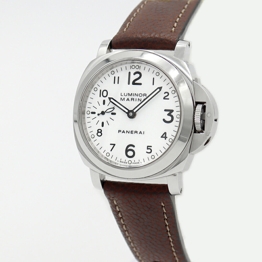 Panerai Panerai Luminol Marina PAM00113 44mm Small Second White White White White White White White White White White White White White White SS Genuine Buckwheat Men Handwrinks