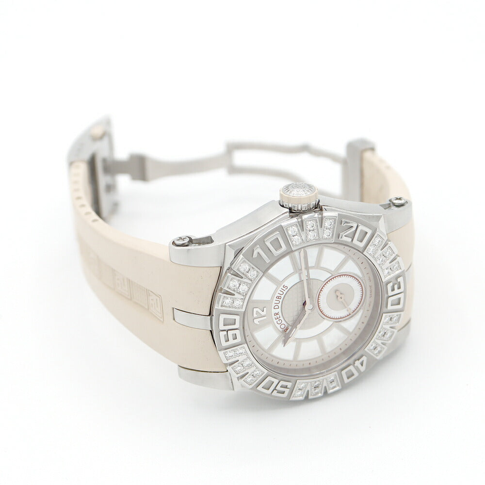 Roger Dubuis Roger Duvy Easy Diver SED40 821 9A 10/0FA10/A Limited to 888 Genuine Diamond Diamond Bezel Beige White Shell SS Stainless Steel Genuine Belt Genuine Tailed Men Automatic Wind