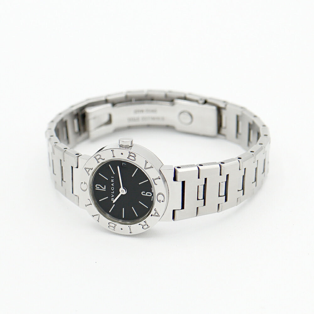 電池交換済 BVLGARI ブルガリ ブルガリブルガリ BB23SS デイト 黒 ブラック SS ステンレス レディース クォーツ【6ヶ月保証】【腕時計】【中古】