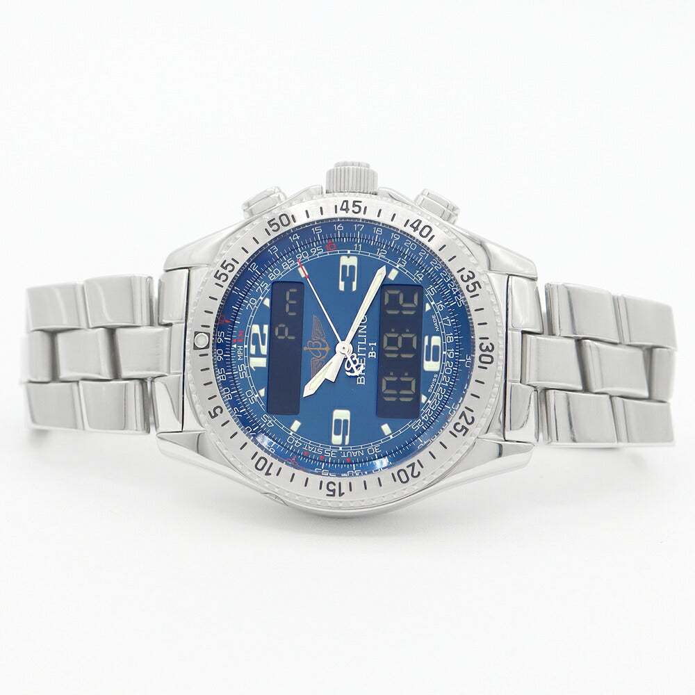 電池交換済 BREITLING ブライトリング B-1 デジアナ クロノグラフ A68362 A696C11FA 青 ブルー メンズ クォーツ B1【6ヶ月保証】【腕時計】【中古】