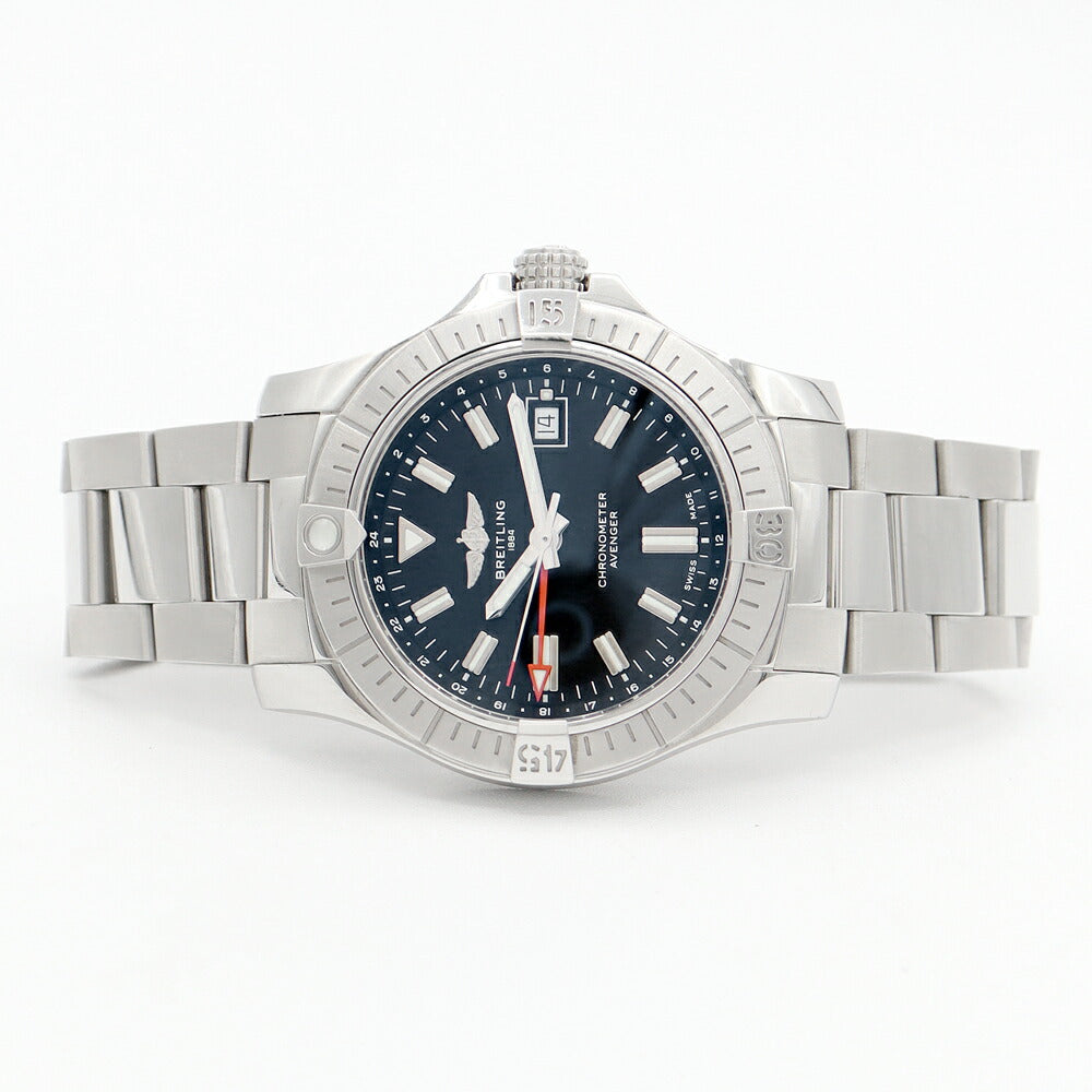 内部点検済 BREITLING ブライトリング アベンジャー オートマチック GMT 43 A32397 A32397101B1A1 300m防水 デイト 黒 ブラック SS ステンレス メンズ 自動巻き【6ヶ月保証】【腕時計】【中古】