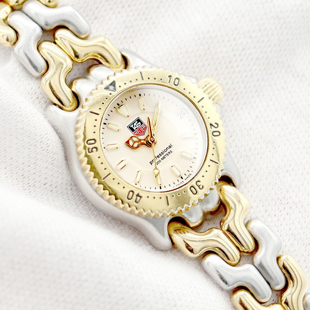 電池交換済 TAG Heuer タグホイヤー S/el セルシリーズ WG1421 ベージュ SS ステンレス YGP イエローゴールド コンビ レディース クォーツ【6ヶ月保証】【腕時計】【中古】