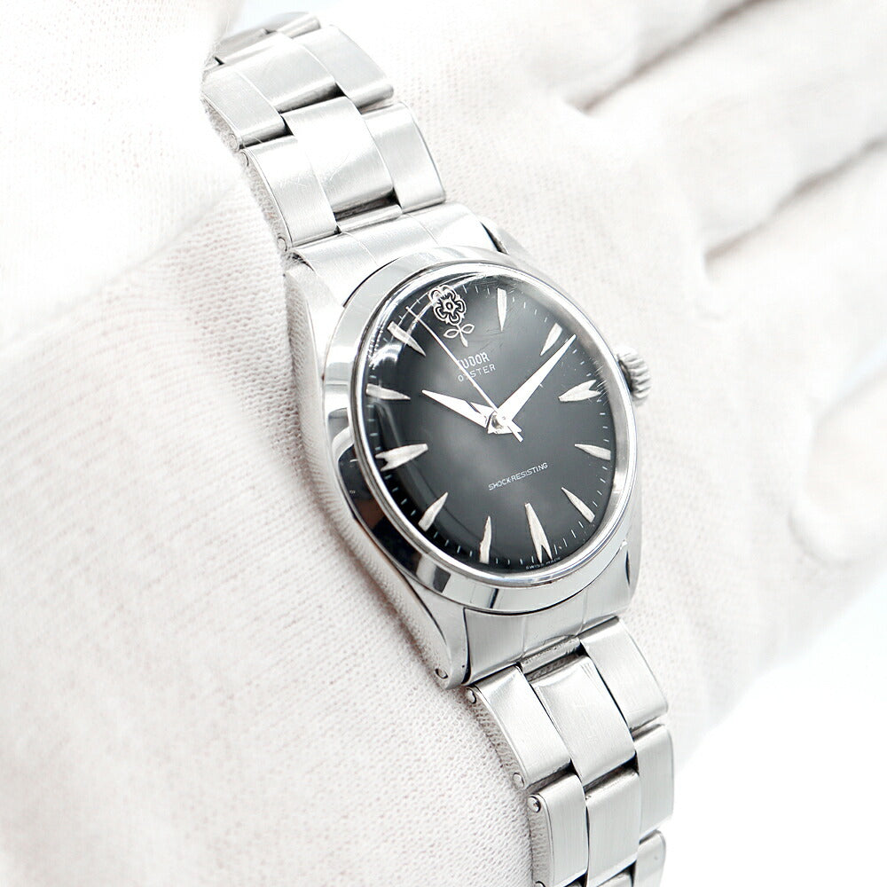 TUDOR チュードル チューダー オイスター 7934 デカバラ 7205リベットブレス 黒 ブラック SS ステンレス ユニセックス メンズ レディース 手巻き ヴィンテージ アンティーク【腕時計】【中古】