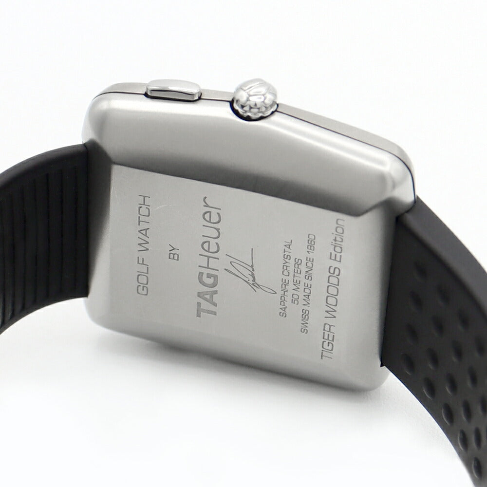 電池交換済 TAG Heuer タグホイヤー ゴルフウォッチ タイガーウッズエディション WAE1112 FT6008 デイト 白 ホワイト TI チタン メンズ クォーツ【6ヶ月保証】【腕時計】【中古】