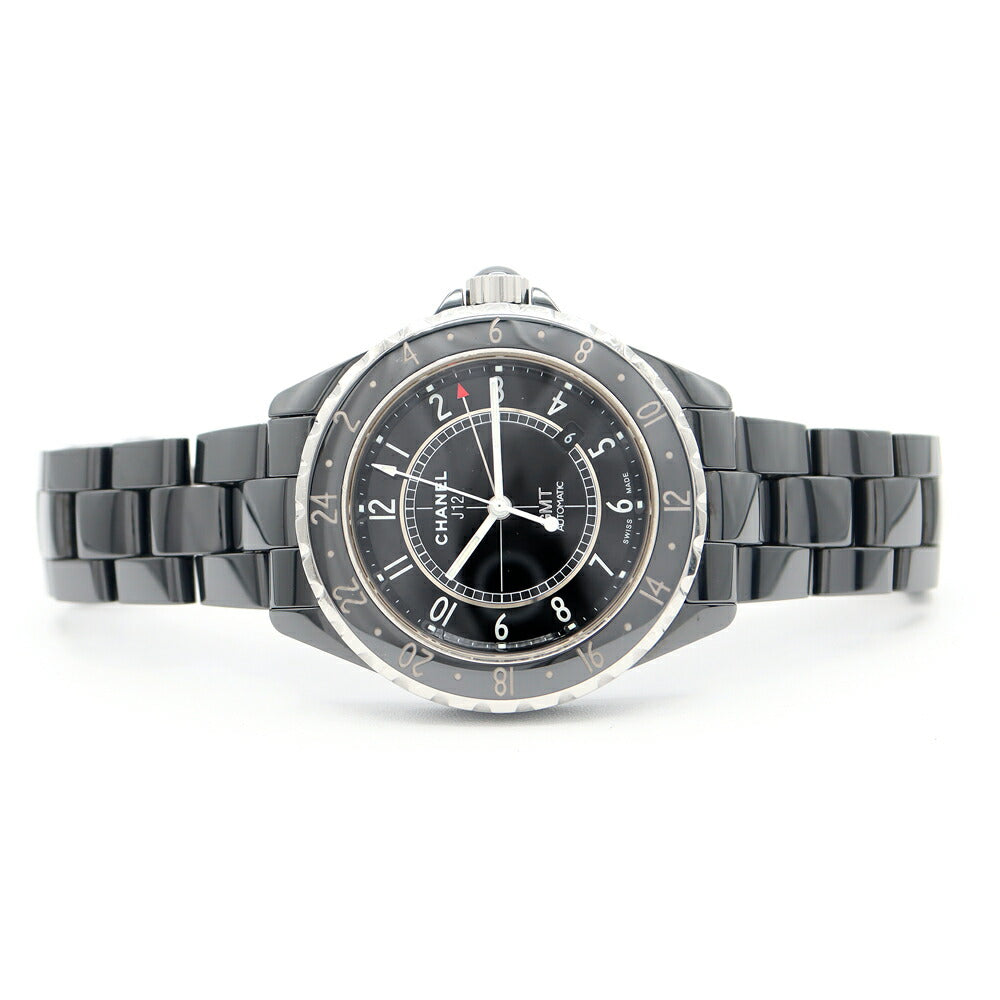 内部点検済 CHANEL シャネル J12 GMT H2012 42mm 100m防水 デイト 黒 ブラック SS ステンレス セラミック メンズ 自動巻き【6ヶ月保証】【腕時計】【中古】
