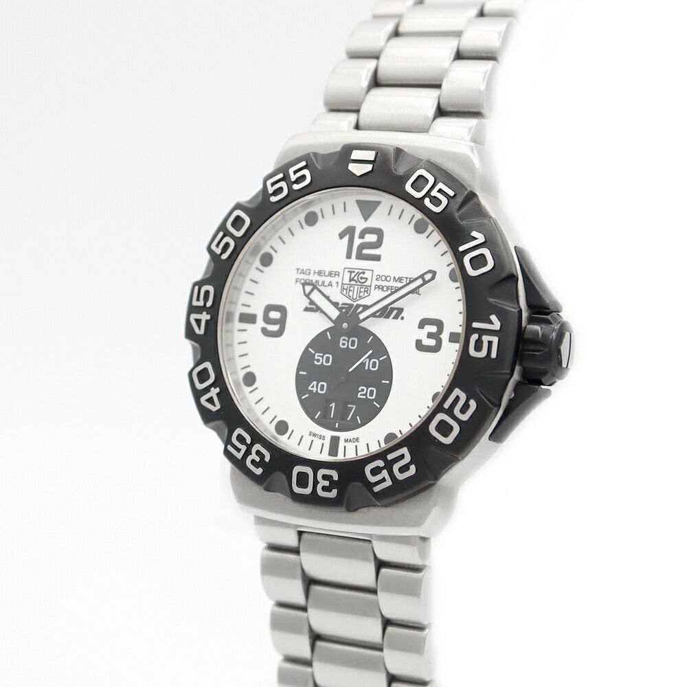 電池交換済 TAG Heuer タグホイヤー フォーミュラ1 SNAP-ON スナップオン コラボ WAH1011 BA0854 ビッグデイト 白 ホワイト SS ステンレス メンズ クォーツ フォーミュラー1【6ヶ月保証】【腕時計】【中古】