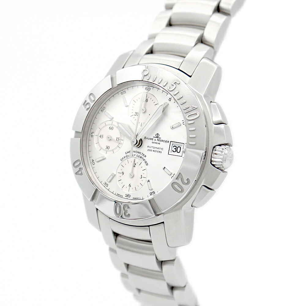 BAUME&MERCIER ボーム&メルシェ ケープランド クロノグラフ 65366 デイト シルバー SS ステンレス メンズ 自動巻き【6ヶ月保証】【腕時計】【中古】