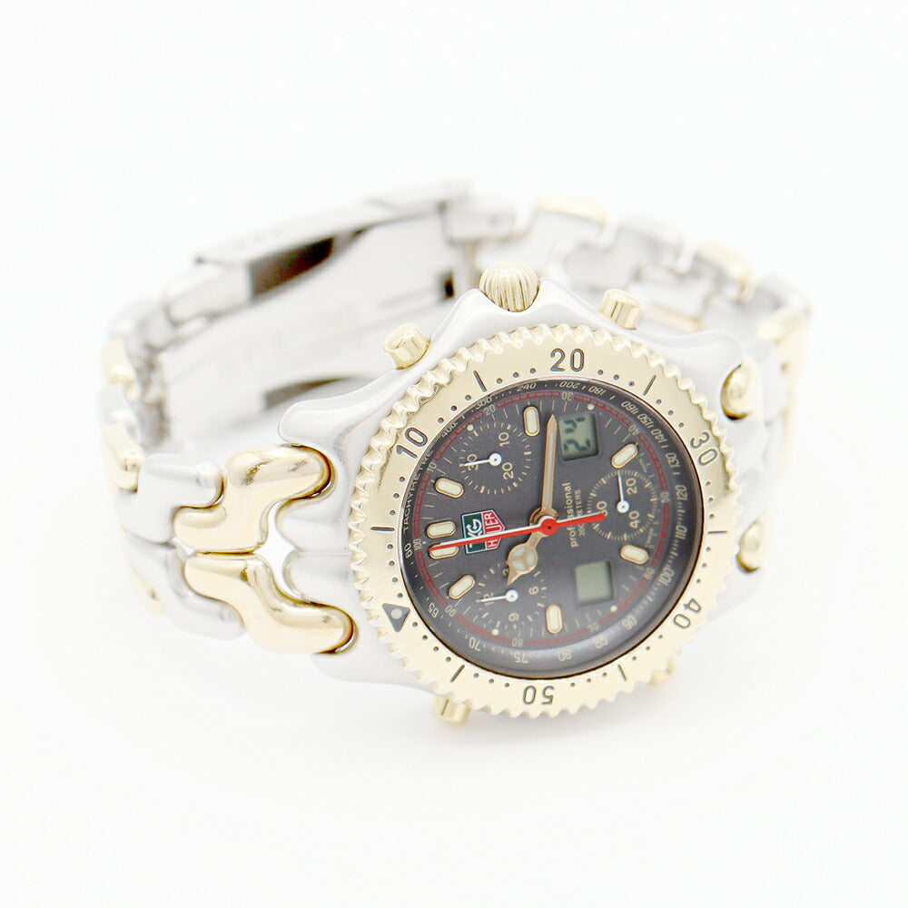 電池交換済 TAG Heuer タグホイヤー S/el セルシリーズ セナモデル CG1122 デジアナ クロノグラフ デイト グレー SS ステンレス YGP イエローゴールド コンビ メンズ クォーツ【6ヶ月保証】【腕時計】【中古】