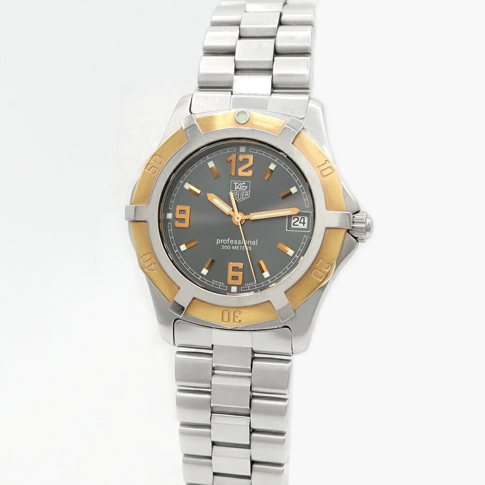 電池交換済 TAG Heuer タグホイヤー エクスクルーシブ WN1151 200m防水 グレー SS ステンレス PGP ピンクゴールド メンズ クォーツ【6ヶ月保証】【腕時計】【中古】