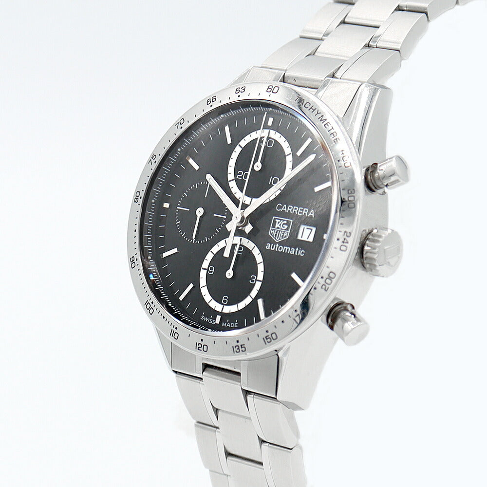 TAG Heuer タグホイヤー カレラ キャリバー16 クロノグラフ CV2016-0 BA0786 デイト 黒 ブラック SS ステンレス メンズ 自動巻き【6ヶ月保証】【腕時計】【中古】