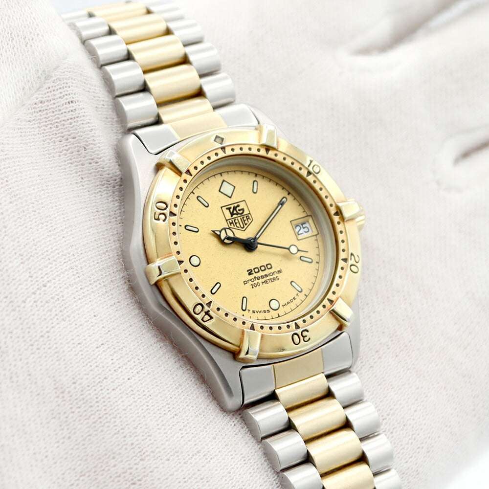 電池交換済 TAG Heuer タグホイヤー 2000シリーズ プロフェッショナル 964.013 デイト 金 ゴールド SS ステンレス YGP イエローゴールド コンビ ユニセックス メンズ レディース ボーイズ クォーツ【6ヶ月保証】【腕時計】【中古】