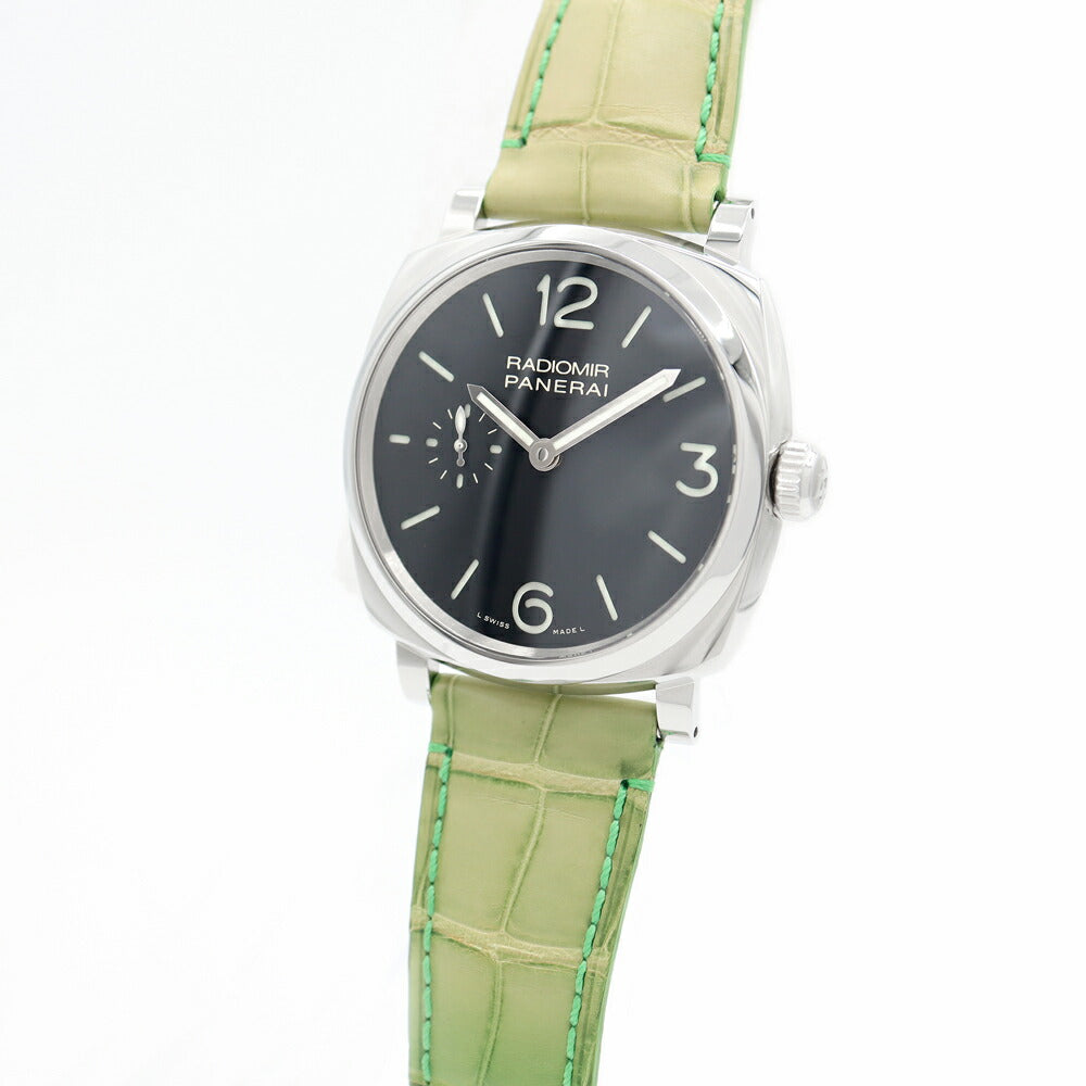 内部点検済 PANERAI パネライ ラジオミール 1940 3デイズ アッチャイオ PAM00574 R番 スモールセコンド 黒 ブラック SS ステンレス 純正ベルト 純正尾錠 メンズ 手巻き【6ヶ月保証】【腕時計】【中古】