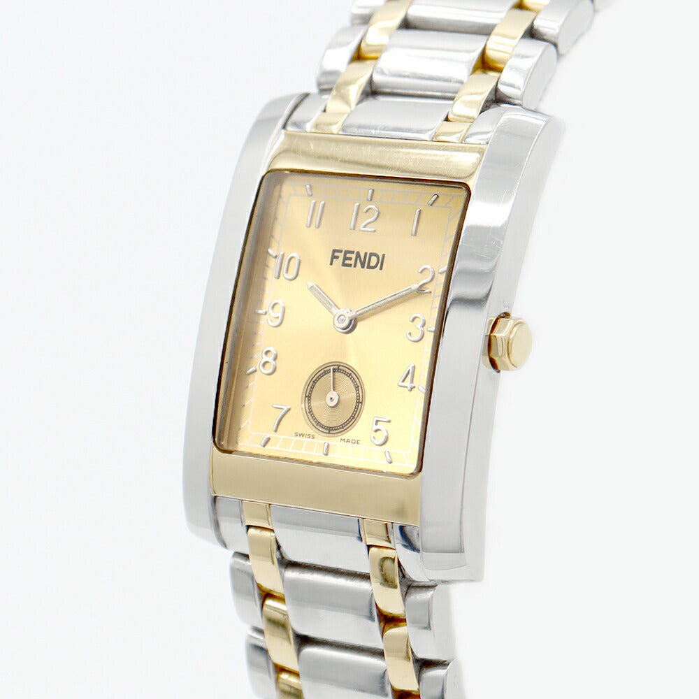 電池交換済 FENDI フェンディ クラシコ F706150 7060G スモールセコンド 金 ゴールド SS ステンレス YGP イエローゴールド コンビ ユニセックス メンズ レディース クォーツ【6ヶ月保証】【腕時計】【中古】