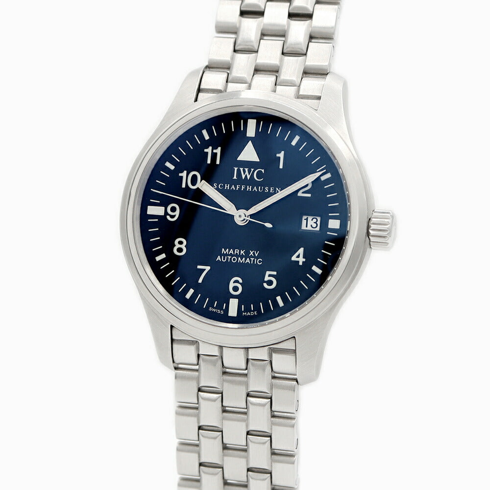 IWC インターナショナルウォッチカンパニー パイロットウォッチ マークXV IW325307 デイト 60m防水 黒 ブラック SS ステンレス メンズ 自動巻き マーク15 【6ヶ月保証】【腕時計】【中古】
