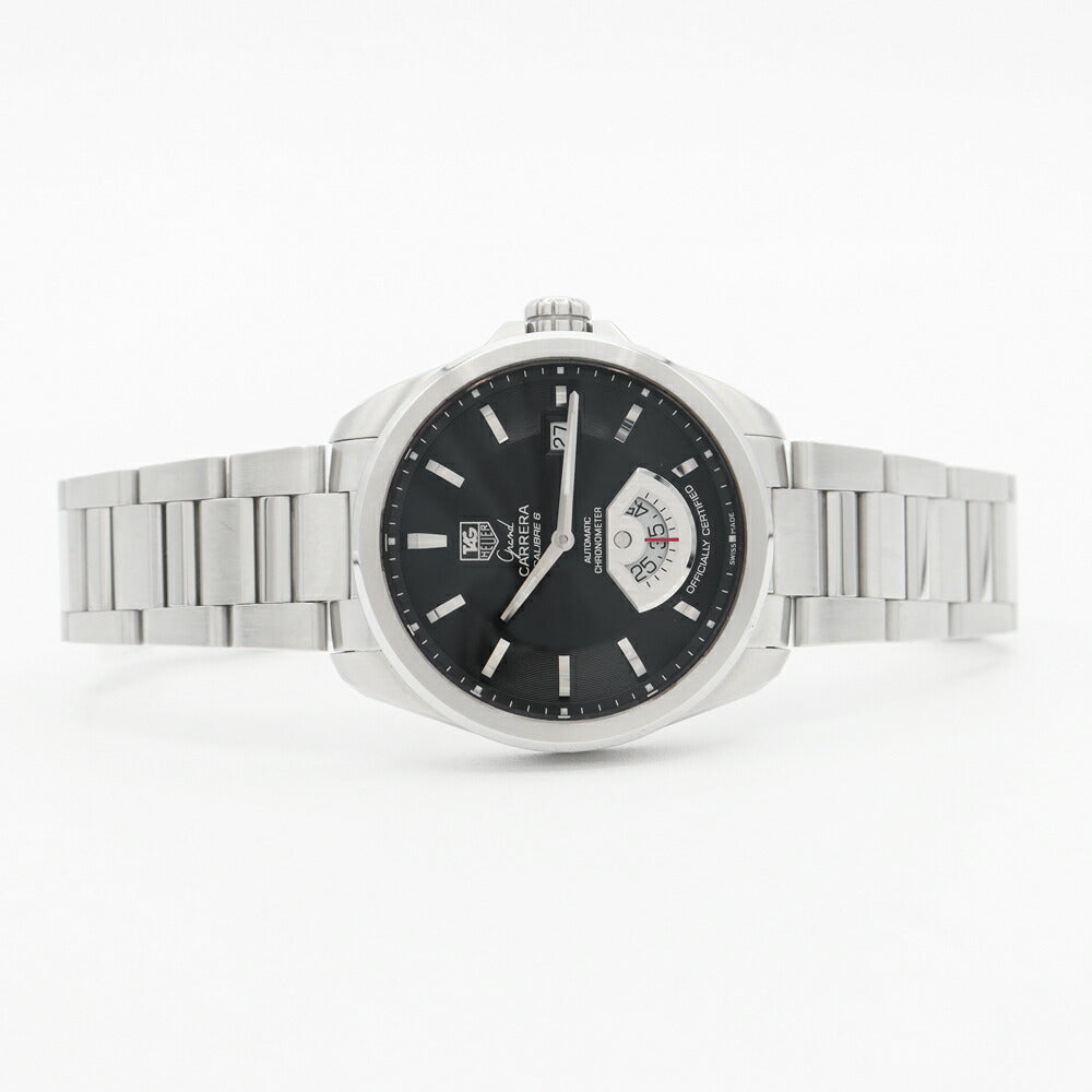 TAG Heuer タグホイヤー グランドカレラ キャリバー6 WAV511A.BA0900 デイト 裏スケルトン 黒 ブラック SS ステンレス メンズ 自動巻き【6ヶ月保証】【腕時計】【中古】