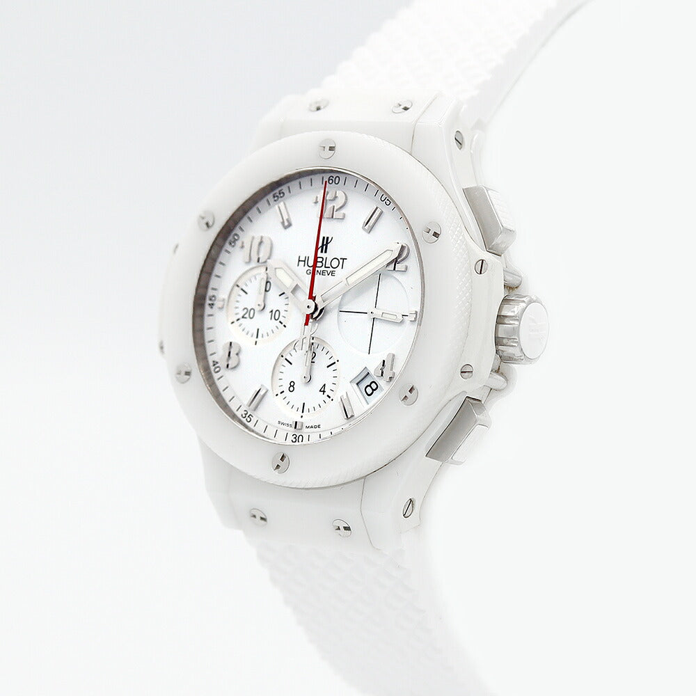 HUBLOT ウブロ ビッグバン アスペン 342.CH.230.RW オールホワイト 41mm クロノグラフ デイト 白 ホワイト セラミック ユニセックス メンズ レディース 自動巻き SE ビックバン【6ヶ月保証】【腕時計】【中古】