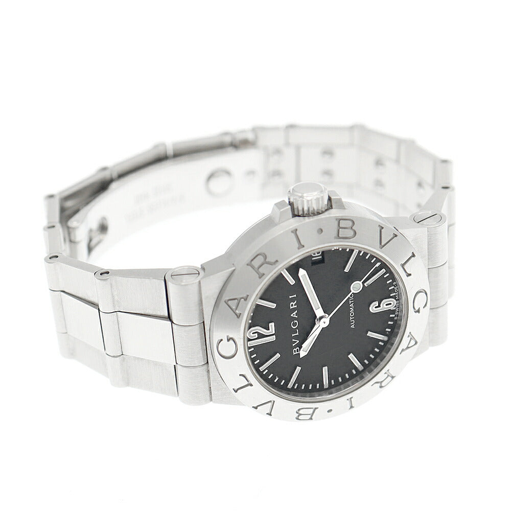 BVLGARI ブルガリ ディアゴノ スポーツ LCV29S デイト 黒 ブラック SS ステンレス レディース 自動巻き【6ヶ月保証】【腕時計】【中古】