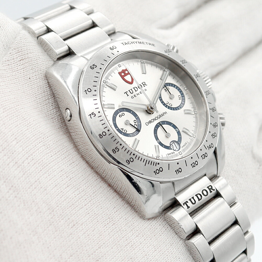 TUDOR チュードル チューダー スポーツ クロノグラフ 20300 デイト シルバー SS ステンレス 自動巻き 【6ヶ月保証】【腕時計】【中古】