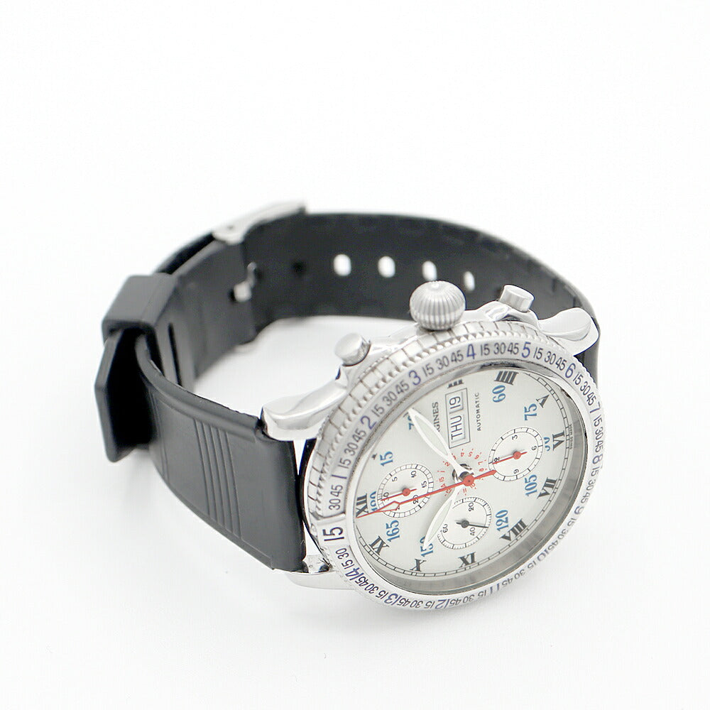 LONGINES Longines Longine Lindberg Chronograph L2.618.4 Day Date White White White White White White White White White White White SS Stainless Men Automatic Wind