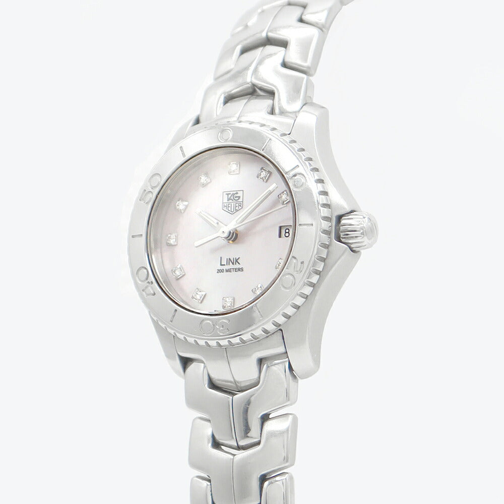 TAG Heuer タグホイヤー リンク WJ131C 200m防水 11Pダイヤモンド ピンクシェル SS ステンレス レディース クォーツ【6ヶ月保証】【腕時計】【中古】