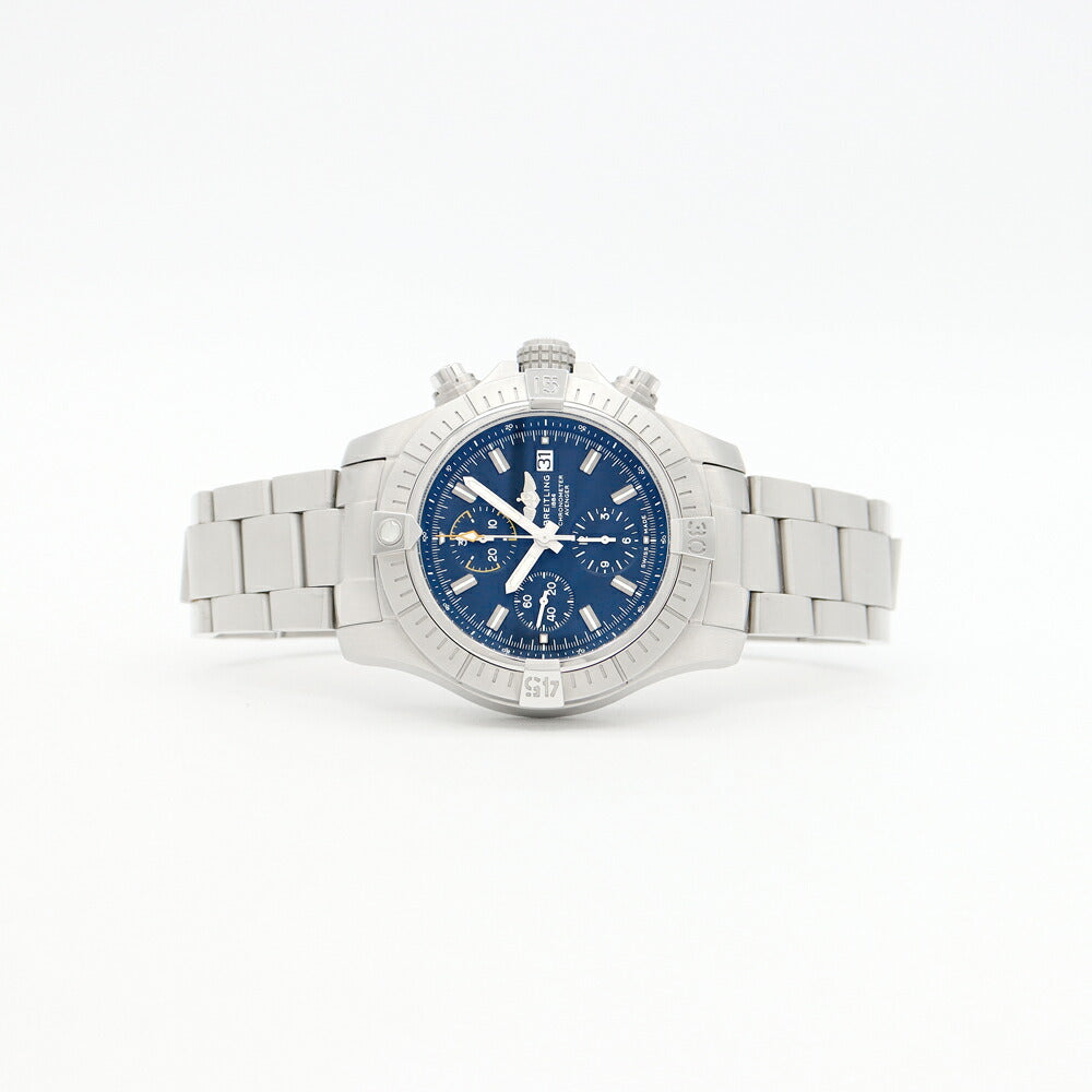 BREITLING ブライトリング アベンジャー クロノグラフ 45 A13317 A13317101C1A1 デイト 300m防水 青 ブルー SS ステンレス メンズ 自動巻き【6ヶ月保証】【腕時計】【中古】