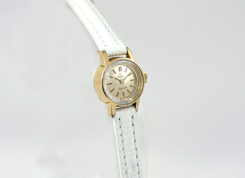 難有 OMEGA オメガ Ladymatic レディーマチック 551.004 Cal.661 24石 シルバー 文字盤 YGP イエローゴールド SS ステンレス レディース デヴィル 自動巻き アンティーク ヴィンテージ【腕時計】【中古】