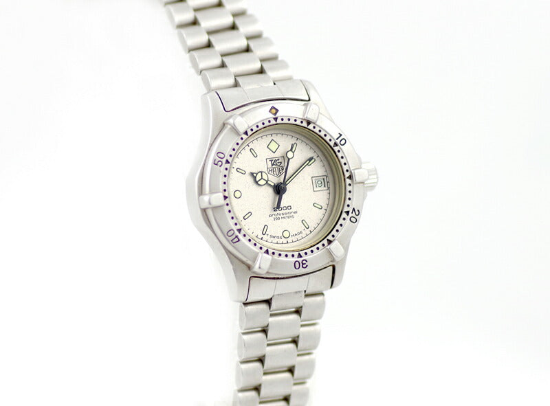電池交換済 TAG Heuer タグホイヤー 2000シリーズ プロフェッショナル 962.208 200m防水 デイト シルバー 文字盤 SS ステンレス レディース クォーツ【6ヶ月保証】【腕時計】【中古】