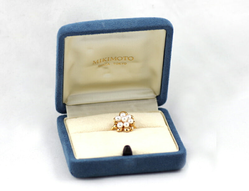 新品仕上げ済 MIKIMOTO ミキモト パール リング 指輪 K18YG イエローゴールド 8号 #48【ジュエリー】【中古】