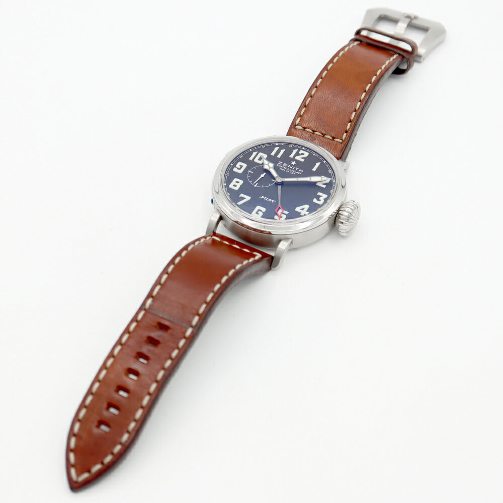 ZENITH ゼニス パイロット アエロネフ タイプ20 GMT 03.2430.693 50m防水 黒 ブラック SS ステンレス 純正ベルト 純正尾錠 メンズ 自動巻き【6ヶ月保証】【腕時計】【中古】
