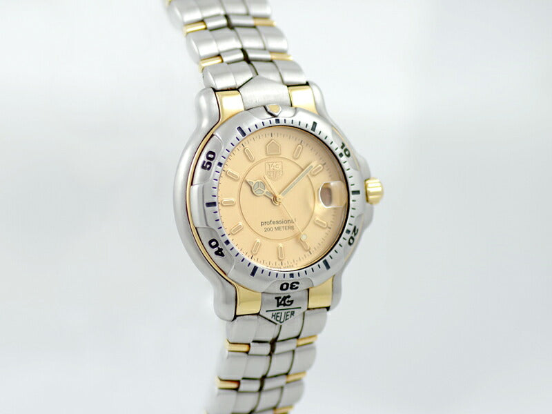 電池交換済 TAG Heuer タグホイヤー 6000シリーズ WH1153 200m防水 ゴールド 文字盤 SS ステンレス YGP イエローゴールド コンビ メンズ クォーツ【6ヶ月保証】【腕時計】【中古】
