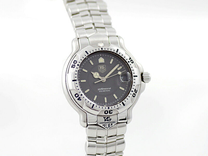 電池交換済 TAG Heuer タグホイヤー 6000シリーズ WH1212 200m防水 グレー 文字盤 SS ステンレス メンズ クォーツ【6ヶ月保証】【腕時計】【中古】