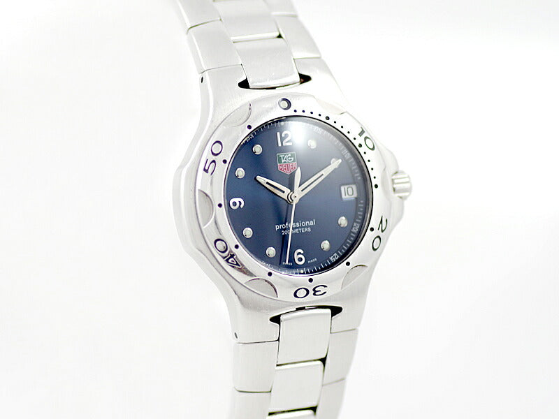 電池交換済 TAG Heuer タグホイヤー キリウム WL1113 200m防水 青 ネイビー ブルー 文字盤 SS ステンレス メンズ クォーツ【6ヶ月保証】【腕時計】【中古】
