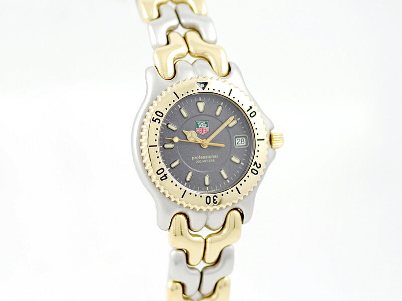 電池交換済 TAG Heuer タグホイヤー S/el セルシリーズ WG11200 200m防水 グレー 文字盤 SS ステンレス YGP イエローゴールド コンビ メンズ クォーツ【6ヶ月保証】【腕時計】【中古】