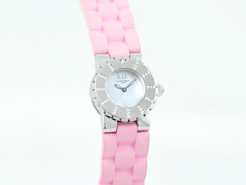 Battery replacement CHAUMET Shoe Class One Besel Diamond 3P Diamond Shell Dial SS Stainless Steel Genuine Rado Belt Ladies Quartz