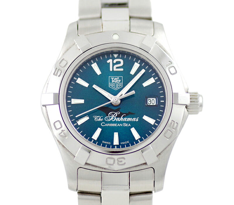 Battery replacement TAG HEUER Tag Hoier Aqua Racer WAF141R BA0812 1000 Limited Bahamaribian Sea 300m Waterproof Blue SS Stainless Ladies Quartz 6