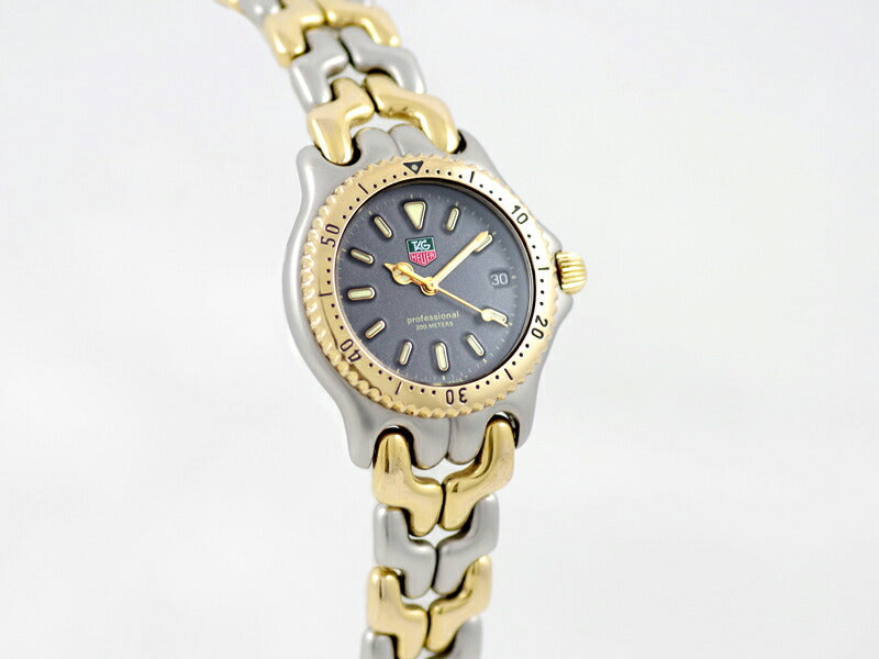 電池交換済 TAG Heuer タグホイヤー S/el セルシリーズ S95.213K 200m防水 グレー 文字盤 SS ステンレス YGP イエローゴールド コンビ レディース ボーイズ メンズ クォーツ【6ヶ月保証】【腕時計】【中古】