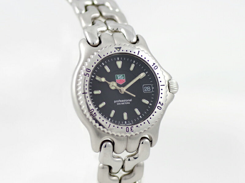 電池交換済 TAG Heuer タグホイヤー S/el セルシリーズ WG1214 200m防水 黒 ブラック SS ステンレス ボーイズ メンズ クォーツ【6ヶ月保証】【腕時計】【中古】