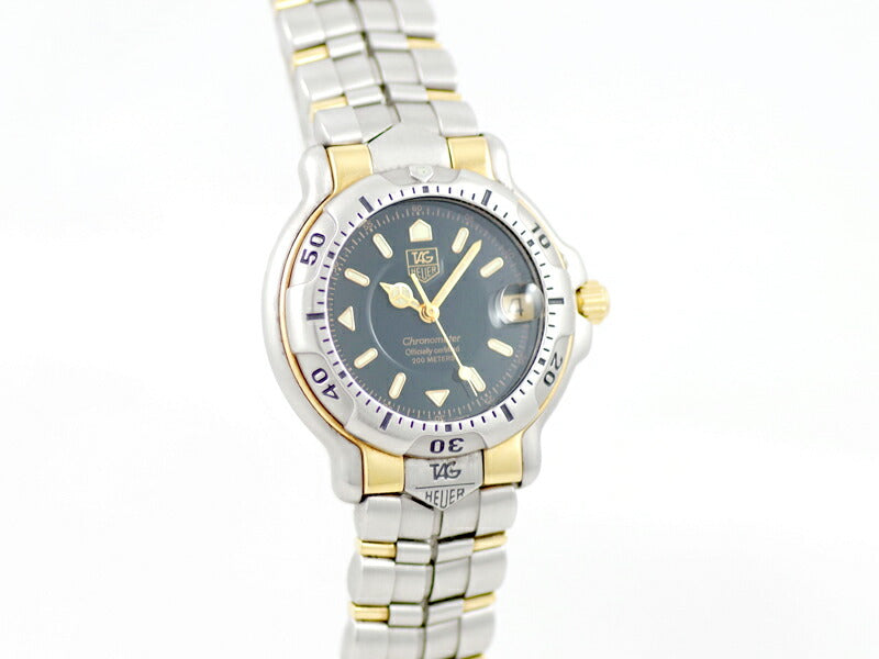 TAG Heuer タグホイヤー 6000シリーズ WH5253 クロノメーター デイト 200m防水 グリーン 緑 YG イエローゴールド SS ステンレス コンビ メンズ 自動巻き【6ヶ月保証】【腕時計】【中古】