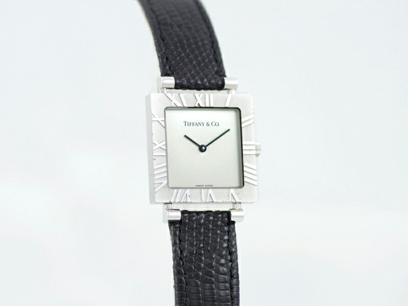 電池交換済 TIFFANY&Co. ティファニー アトラス スクエア M3640 シルバー925 SV925 純正ベルト 純正尾錠 ボーイズ レディース クォーツ【6ヶ月保証】【腕時計】【中古】