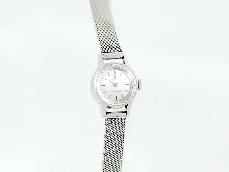 希少品 OMEGA オメガ Ladymatic レディーマチック 551.004 Cal.661 24石 カットガラス シルバー SS ステンレス レディース デヴィル 自動巻き アンティーク ヴィンテージ【腕時計】【中古】